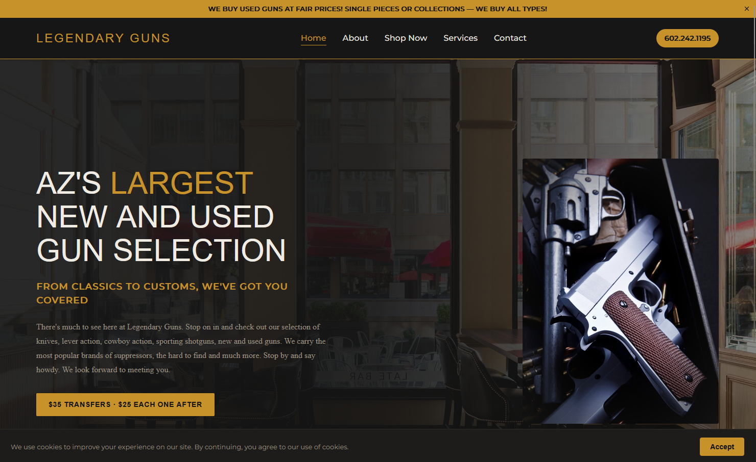Legendary Guns — Desktop new website